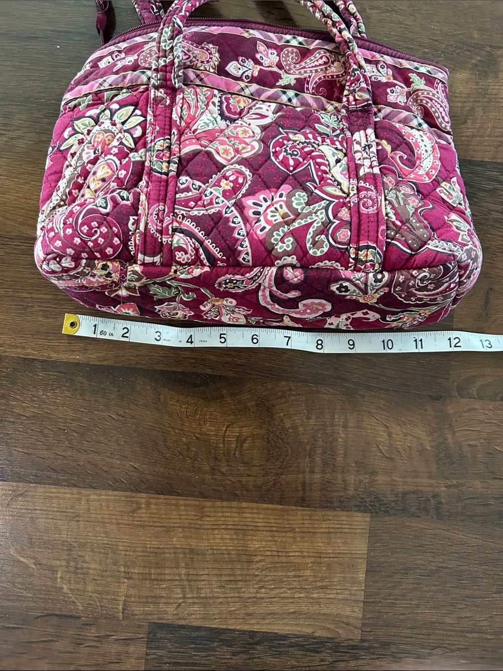 Vera Bradley Burgundy Plum Paisley Quilted Tote - Picture 5 of 10